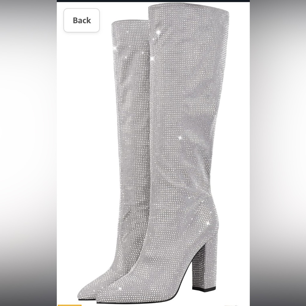 Sparkly knee high boots